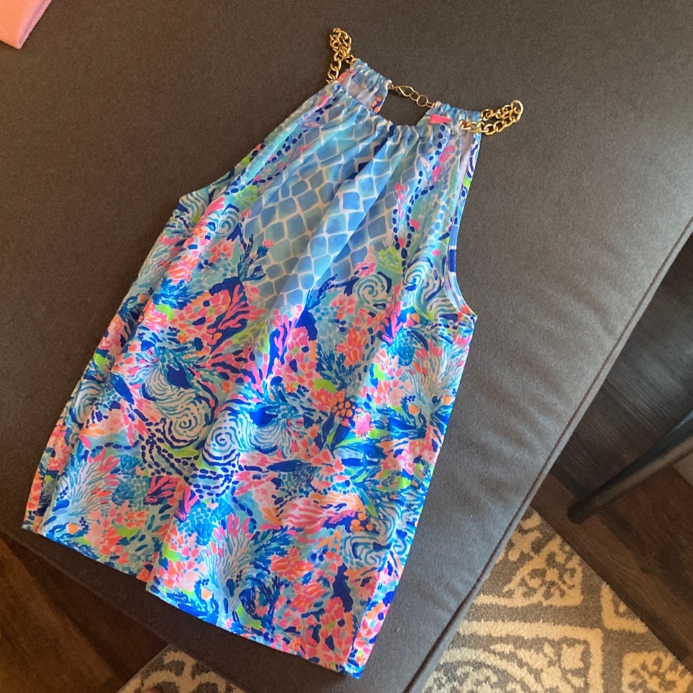 Lilly Pulitzer Blue and Pink Patterned Top